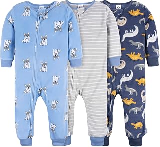 Gerber Baby Boys 3-Pack Fleece Footless Pajamas