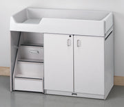 Rainbow Accents Diaper Changer with Stairs - Left - Gray by Jonti-Craft – Wood, Grey, Model 5145JC000