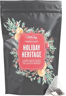 Harney & Sons Colonial Williamsburg Blend Tea, 50 Sachets | Black tea with apple, cinnamon, and orange peel. 50 sachets, each brews two 8 oz cups.