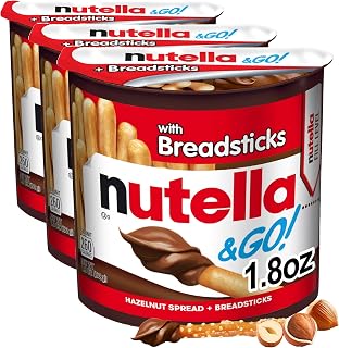 Nutella & GO! Hazelnut And Cocoa Spread With Breadsticks, Snack Cup, 1.8 Oz (Pack of 3)