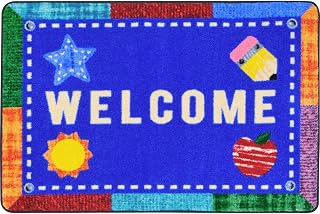Joy Carpets Alphabet Upcycle 2'8" x 3'11" Area Rug in Color Multi