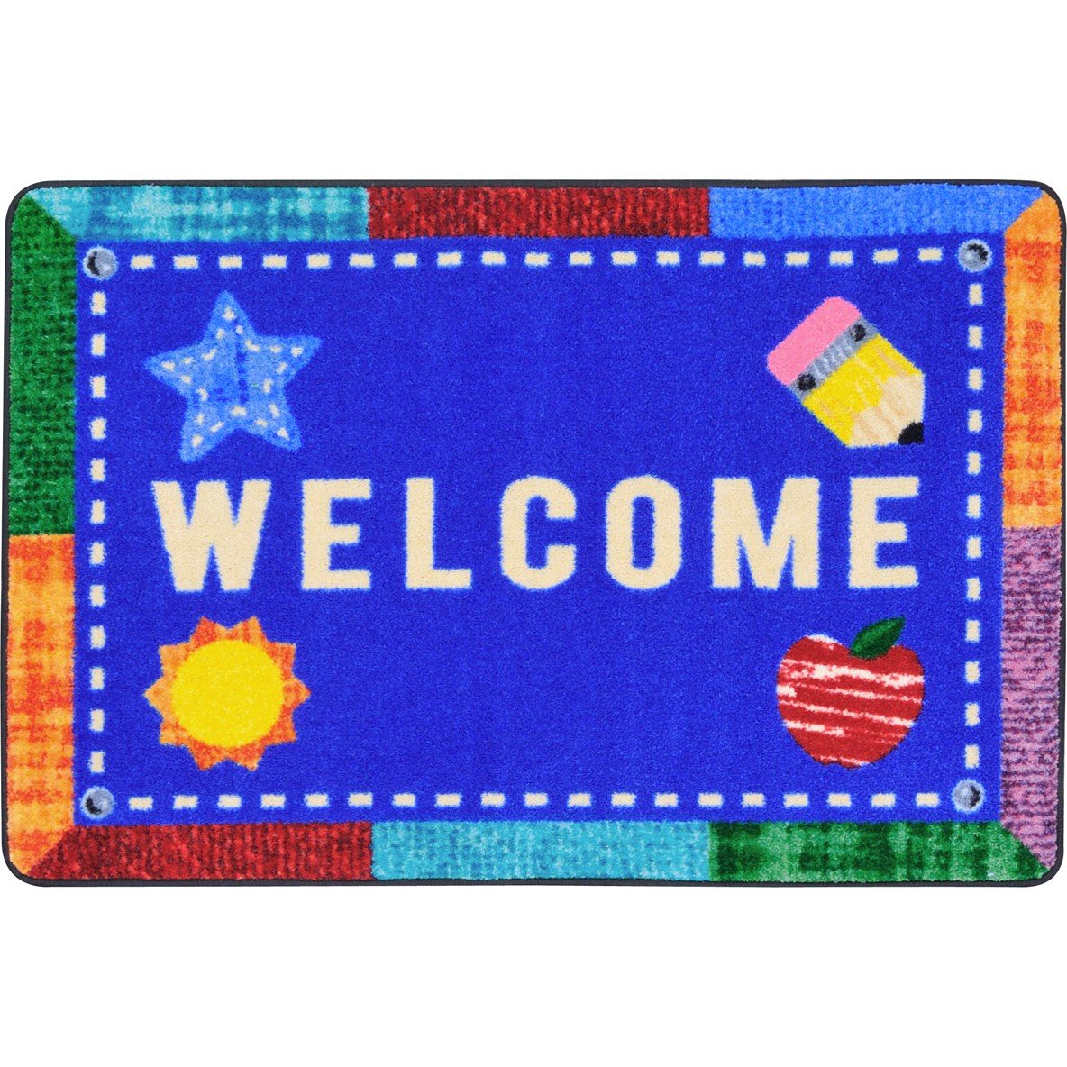 Alphabet Upcycle 2'8" x 3'11" Area Rug in Color Multi by Joy Carpets – 2'8" x 3'11" (Rectangular), Nylon, Multi Color, Model 1938A