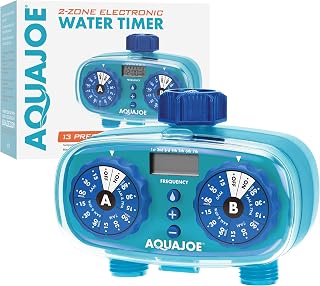 Aqua Joe AJ-ET2Z Easy 2-Zone Electronic Timer w/13 Program Presets, LCD Display, Max Frequency Control (Renewed)