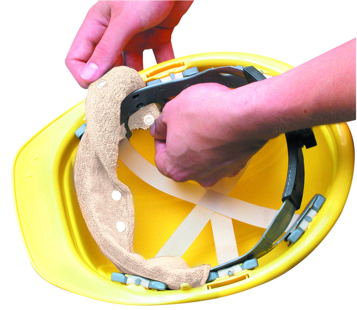 OccuNomix Beige / Pack of 20 / Terry Toppers Snap On Hard Hat Sweatband Hard Hat Accessories