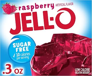 Jell-O Raspberry Sugar Free Gelatin Dessert Mix (24 ct Pack, 0.3 oz Boxes)