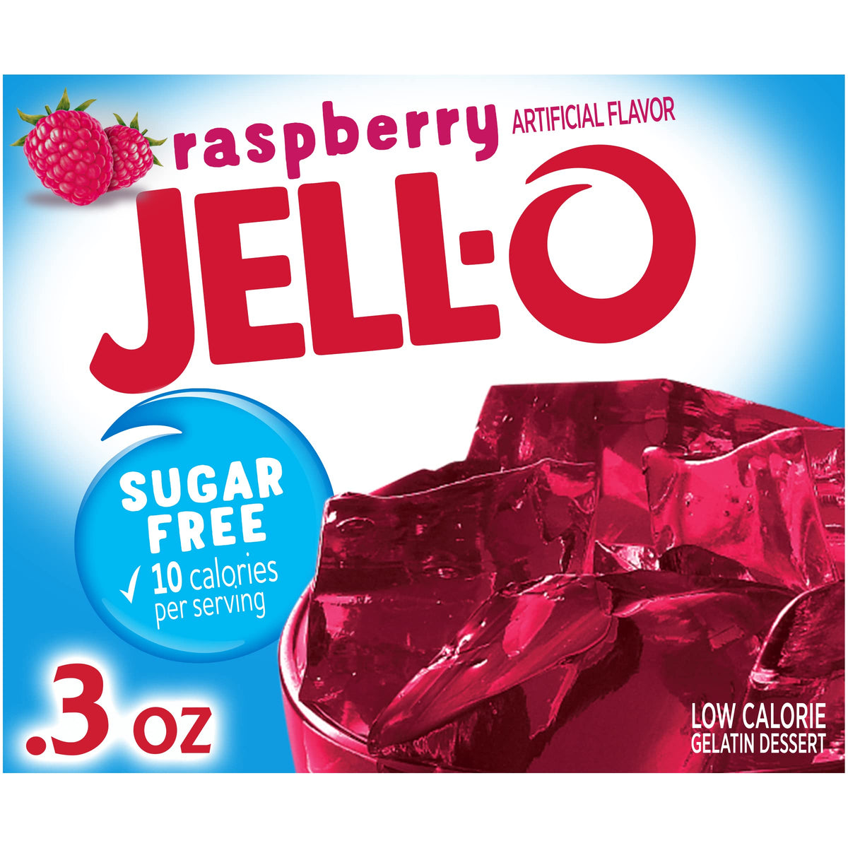 Raspberry Sugar Free Gelatin Dessert Mix (24 ct Pack by Jell-O – 0.3 Ounce (Pack of 24), Pack of 24, Model 20141