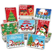 Peony Man Christmas Foil Pans with Lids, 8.5 x 6.3 Inch, 48 Pack
