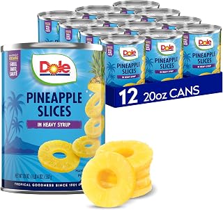 Dole Pineapple Slices, 20 oz Cans, 12 Pack