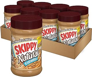 SKIPPY Natural Peanut Butter Spread, Creamy, 15 oz. (8 Pack)