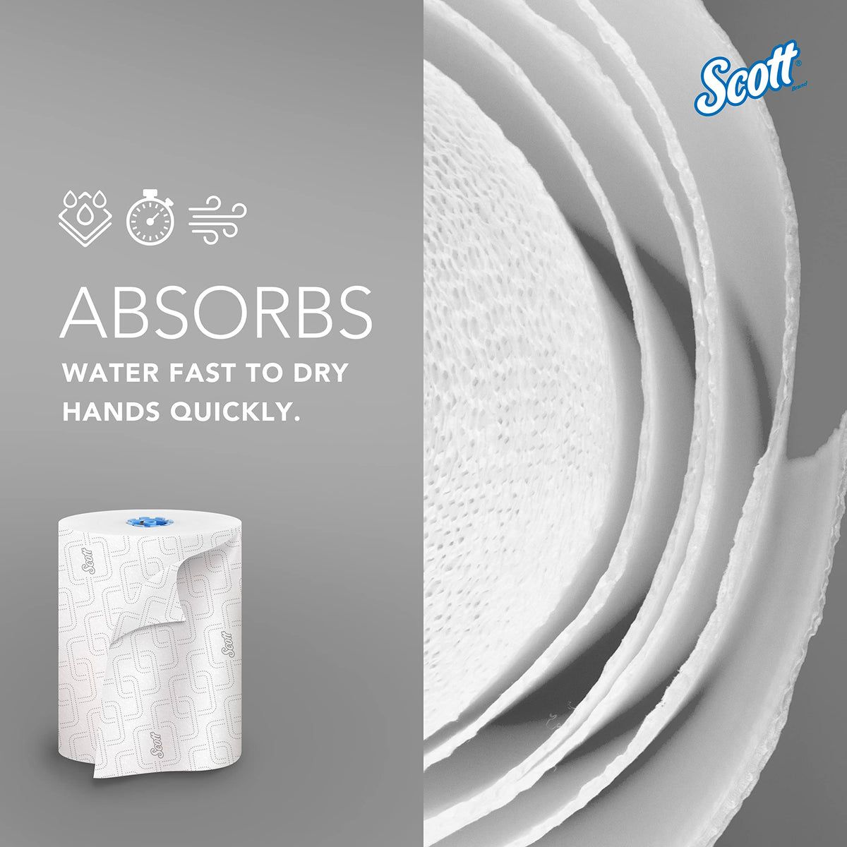 Scott Professional Blue/White / 1150 Feet (Pack of 6) / Blue Core Paper Towels