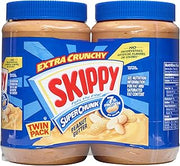 SKIPPY Chunky Peanut Butter, Crunchy Peanut Butter, Twin Pack, 40oz Jars