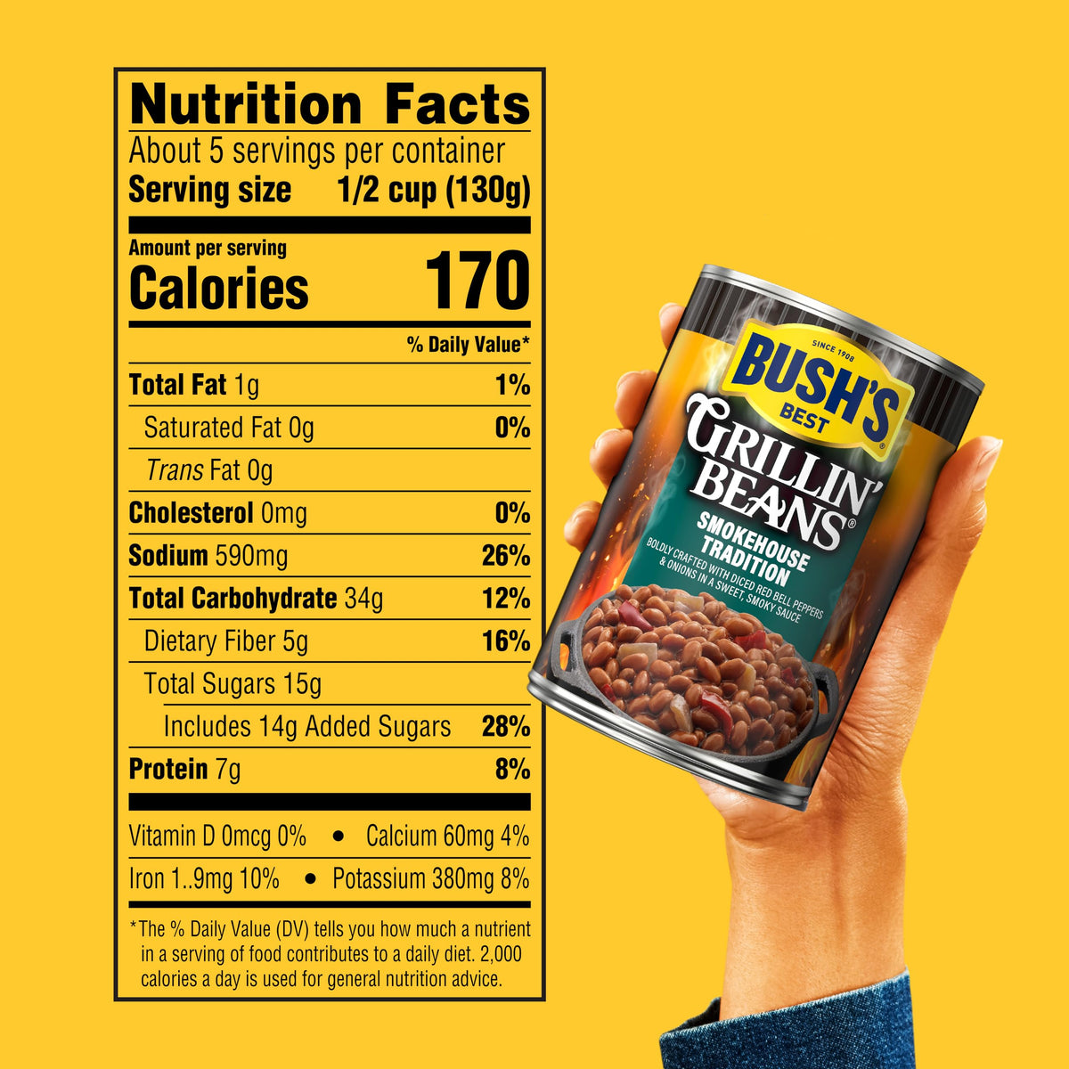 Bush's Best Smokehouse Tradition / 22 Ounce (Pack of 1) / 22 oz (Pack of 1) Baked Beans