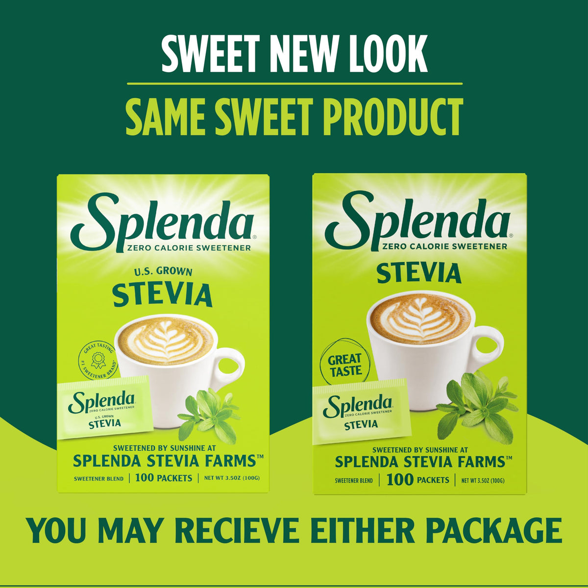 Stevia Zero Calorie Sweetener by SPLENDA – 100 Count (Pack of 2), Pack of 200, Model TL-GMLW-H1PH