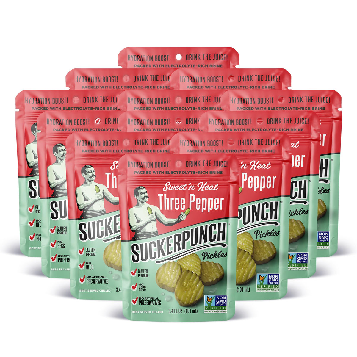 Pickles in a Pouch by SUCKERPUNCH – 3.4 Ounce (Pack of 12), Pack of 12