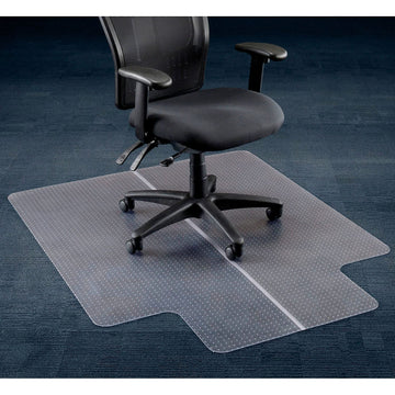 46" W x 60" L Office Chair Mat w/ 25" x 12" Lip for Carpeted Floor by ALECO – 60"L x 46"W, Vinyl, Clear, Model 120229