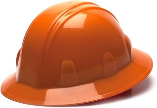 Pyramex Safety SL Series Full Brim Hard Hat, 6-Point Ratchet Suspension, Orange
