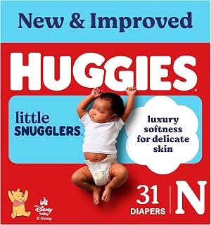HUGGIES Little Snugglers Newborn Diapers, 31 Count