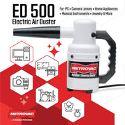 DataVac Computer Duster & Cleaner Super Powerful Electronic Dust Blower Environmentally Friendly by METROVAC – Alloy Steel, Model FBA_ED-500STR-Wht