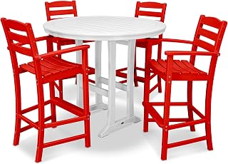 Polywood Bar Set, Sunset Red/White