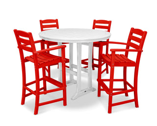 ® Bar Set by Polywood – High Density Polyethylene, Sunset Red / White, Pack of 5, Model PWS306-1-10342