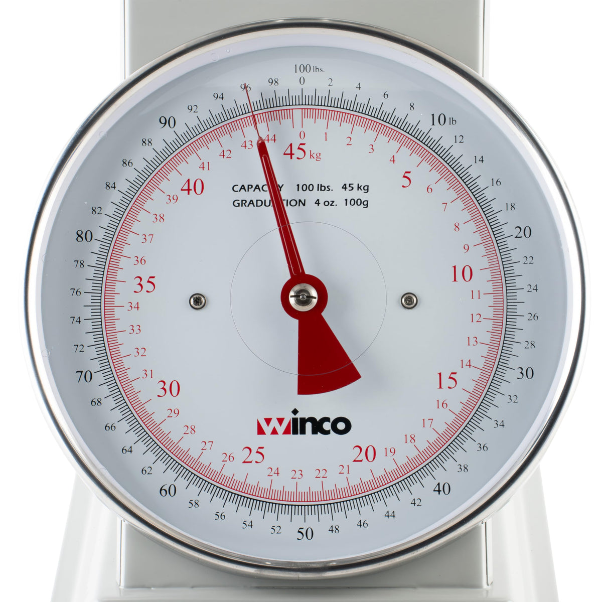 Winco 100 Pound / 9" / White, Steel Scales