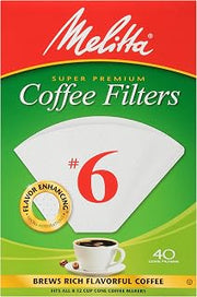 Melitta #6 Cone Coffee Filters, White, 40 Count (Pack of 12) 480 Total Filters Count - Packaging May Vary