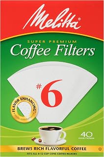 Melitta #6 Cone Coffee Filters, White, 40 Count (Pack of 12) 480 Total Filters Count - Packaging May Vary