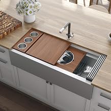 Ruvati 45-in 16-Gauge Two-Tier Apron-Front Workstation Sink - RVH9333