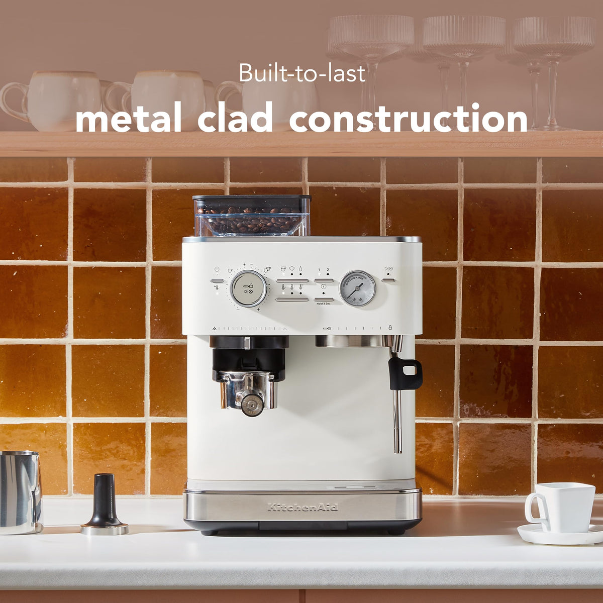 KitchenAid Porcelain White / 2.5 L / Modern Semi-Automatic Espresso Machines