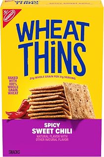 Wheat Thins Spicy Sweet Chili Snacks, Whole Grain Wheat Crackers, 8.5 oz | Snack Crackers, Baked With 100% Whole Grain Wheat, 20g Whole Grain Per 31g Serving