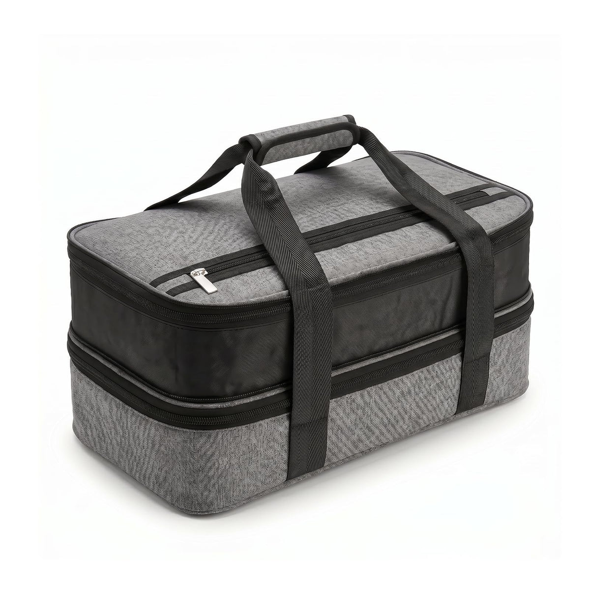 DOWAN Insulated Casserole Carrier, Double Decker for 9x13 Dishes, Grey