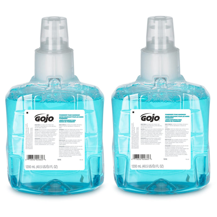 GOJO LTX-12 Foam Soap Refill, Pomegranate Scent, 2ct x 1200 mL - 1916-02