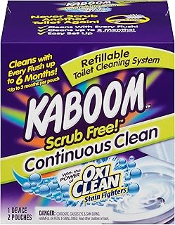 Kaboom Scrub Free! Toilet Bowl Cleaner System with 2 Refills