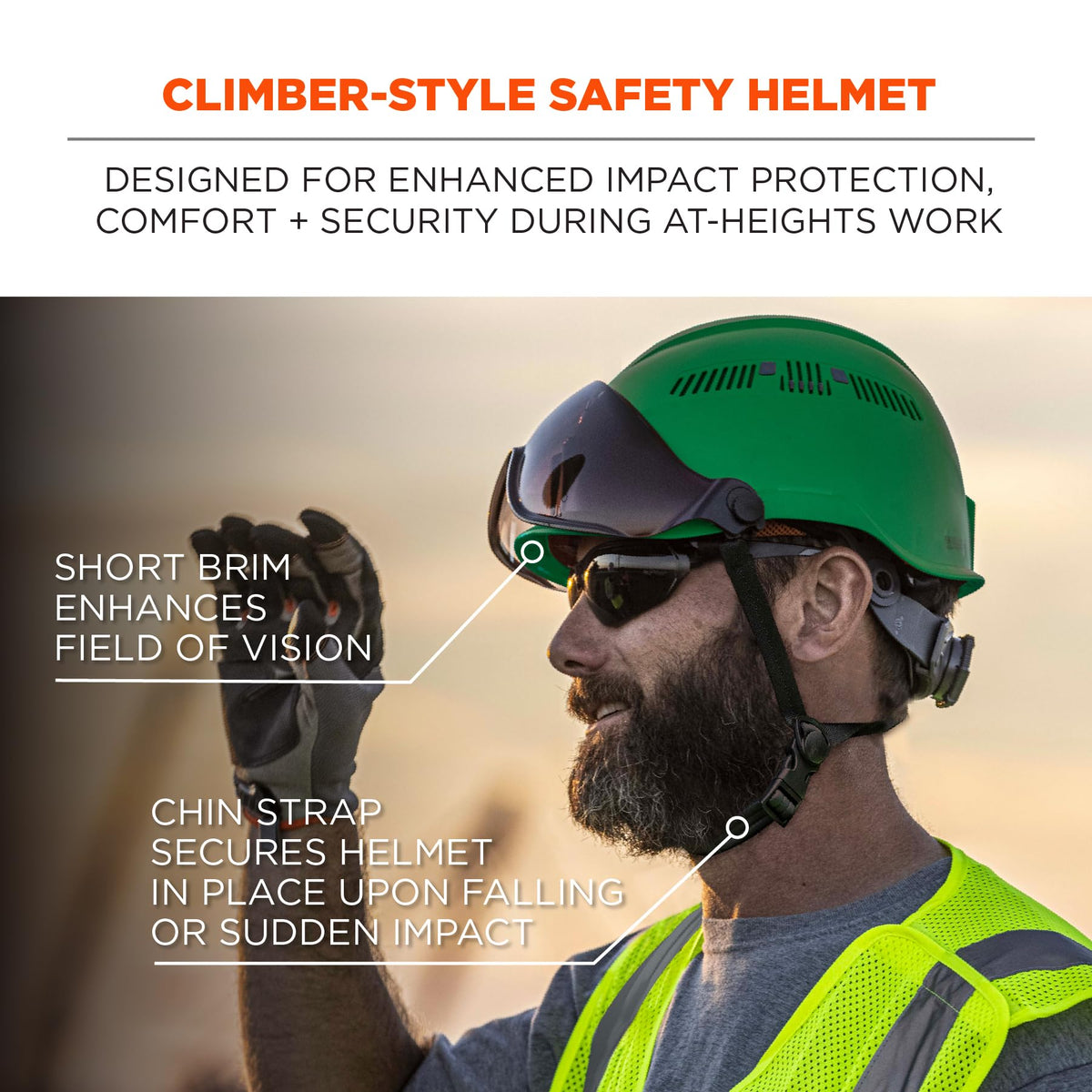 Ergodyne Green / 6.5 – 8 / Safety Helmet - Type 2, Class C Hard Hats