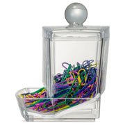Self-Dispensing Paper Clip Holder with 250 Assorted Color Paper Clips by Officemate – 1 inch, Vinyl, Assorted, Model 93697