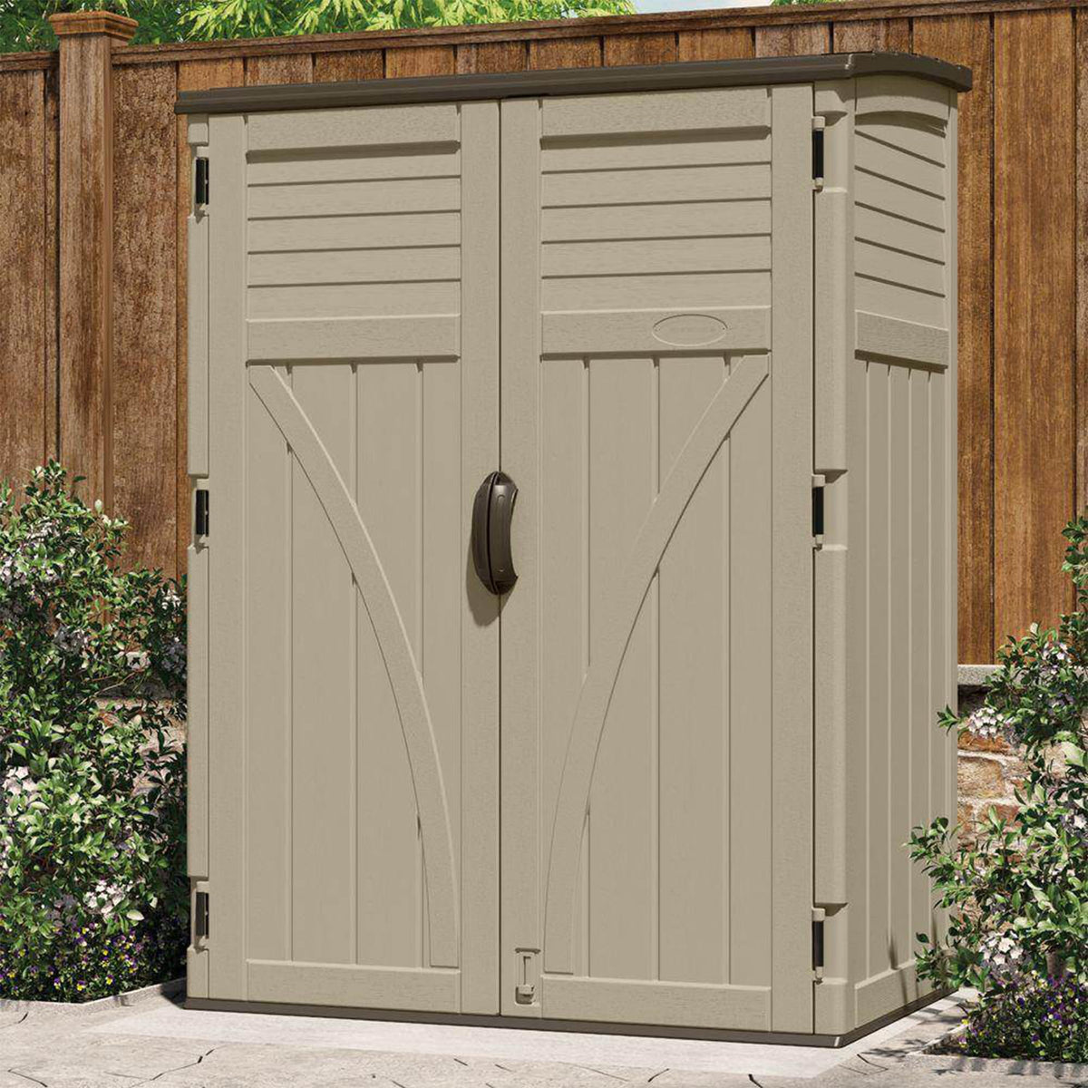 Outdoor Storage Shed by Suncast – 54 CU FT., Resin, Taupe, Model BMS5700