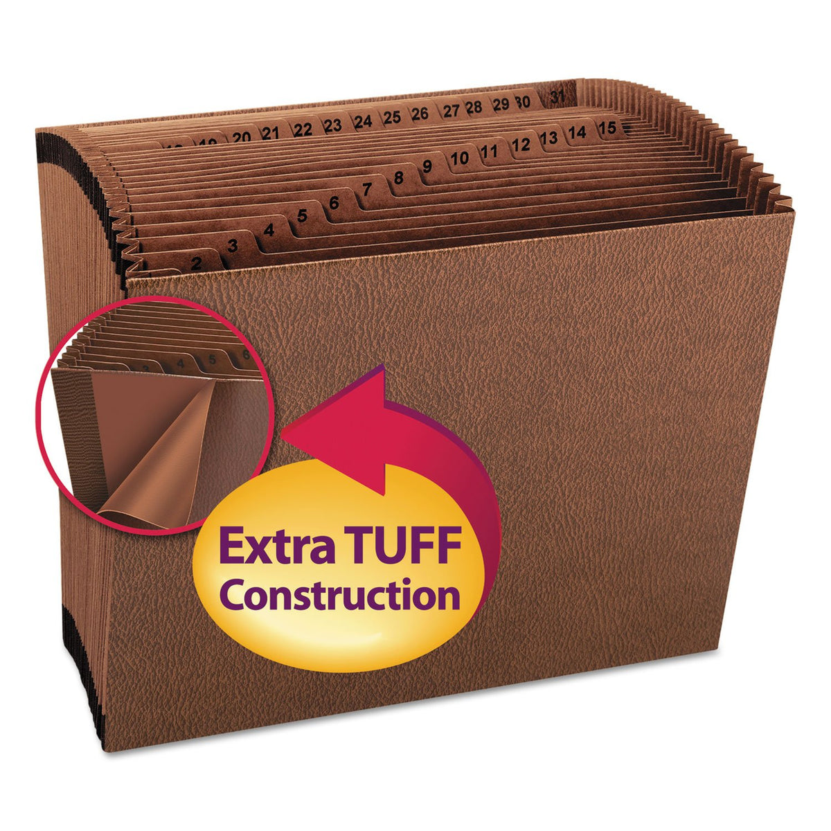 SMEAD Letter / Daily 1-31 Index, Letter Size / Leather-like File Jackets & File Pockets