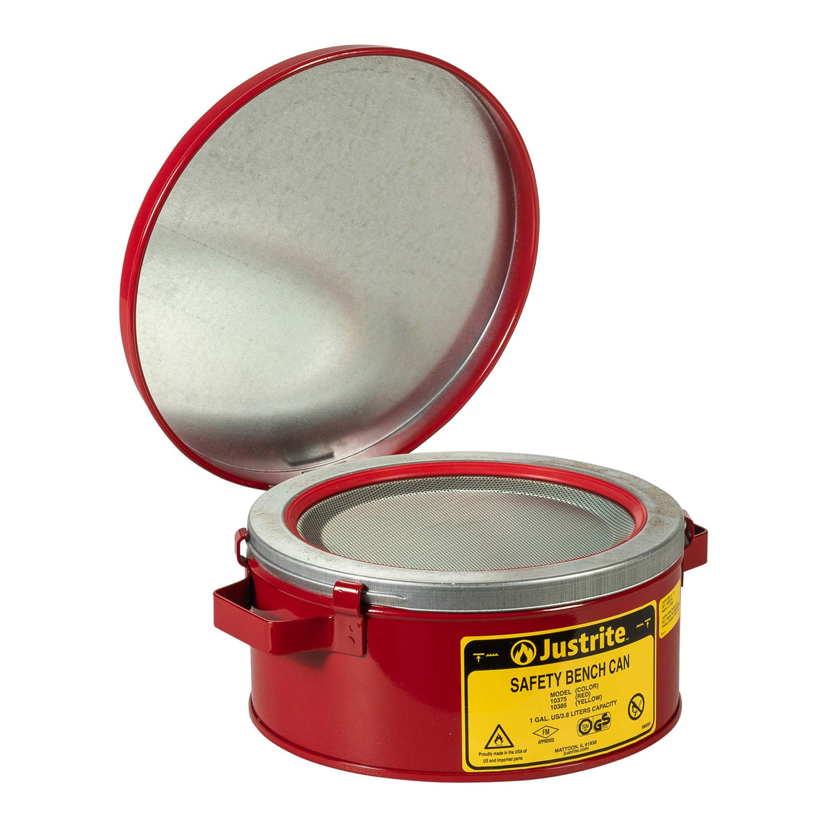 Justrite Red / 1 Gallon / Bench Can Cleaning & Sanitizing