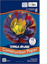 Tru-Ray Construction Paper 9x12 White, 50 Sheets