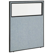 48-1/4"W x 60" H Office Partition Panel with Partial Window by Global Industrial – Alloy Steel, Blue, Model 694660WBL