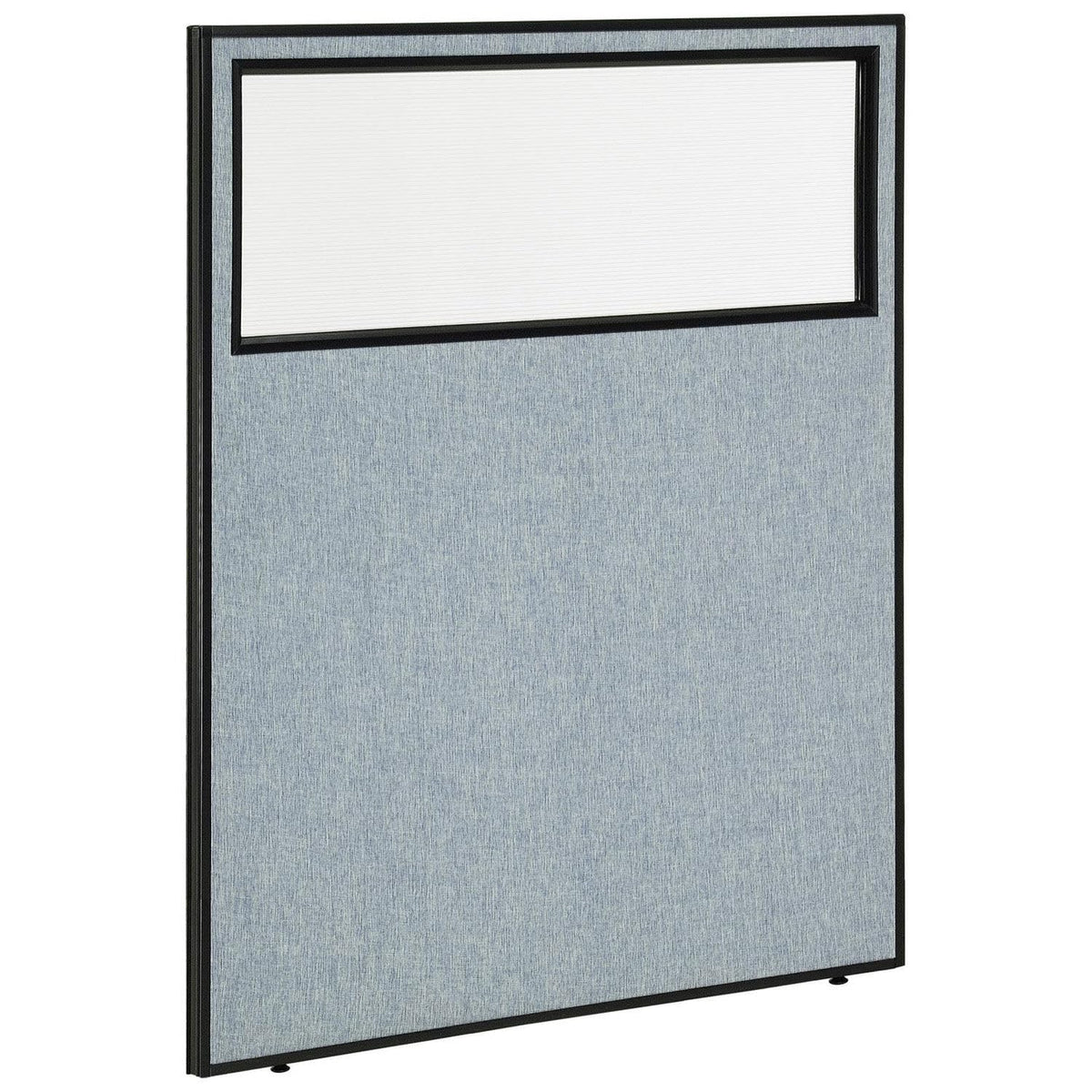 48-1/4"W x 60" H Office Partition Panel with Partial Window by Global Industrial – Alloy Steel, Blue, Model 694660WBL