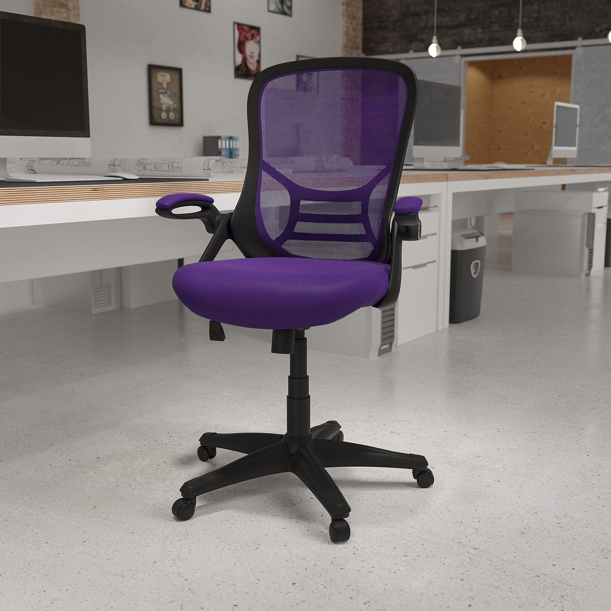 Flash Furniture Purple / Set of 1 / Contemporary Home Office Desk Chairs
