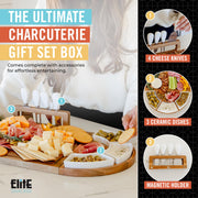 The Elite Snacker Charcuterie Board Set, Acacia Wood Magnetic, Large