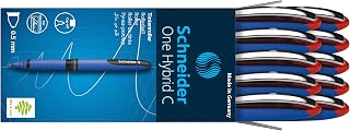 Schneider ONE Hybrid C Rollerball Pen, 0.5mm, Red, Box of 10 (183202)