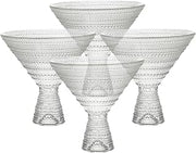 Fortessa Jupiter Beaded Hobnail Glass, 11.5 Ounce Martini (Set of 4), Clear