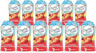 Crystal Light Liquid Strawberry Pineapple Refresh Naturally Flavored Drink Mix with Caffeine, 1.62 fl oz Bottle (Pack of 12)