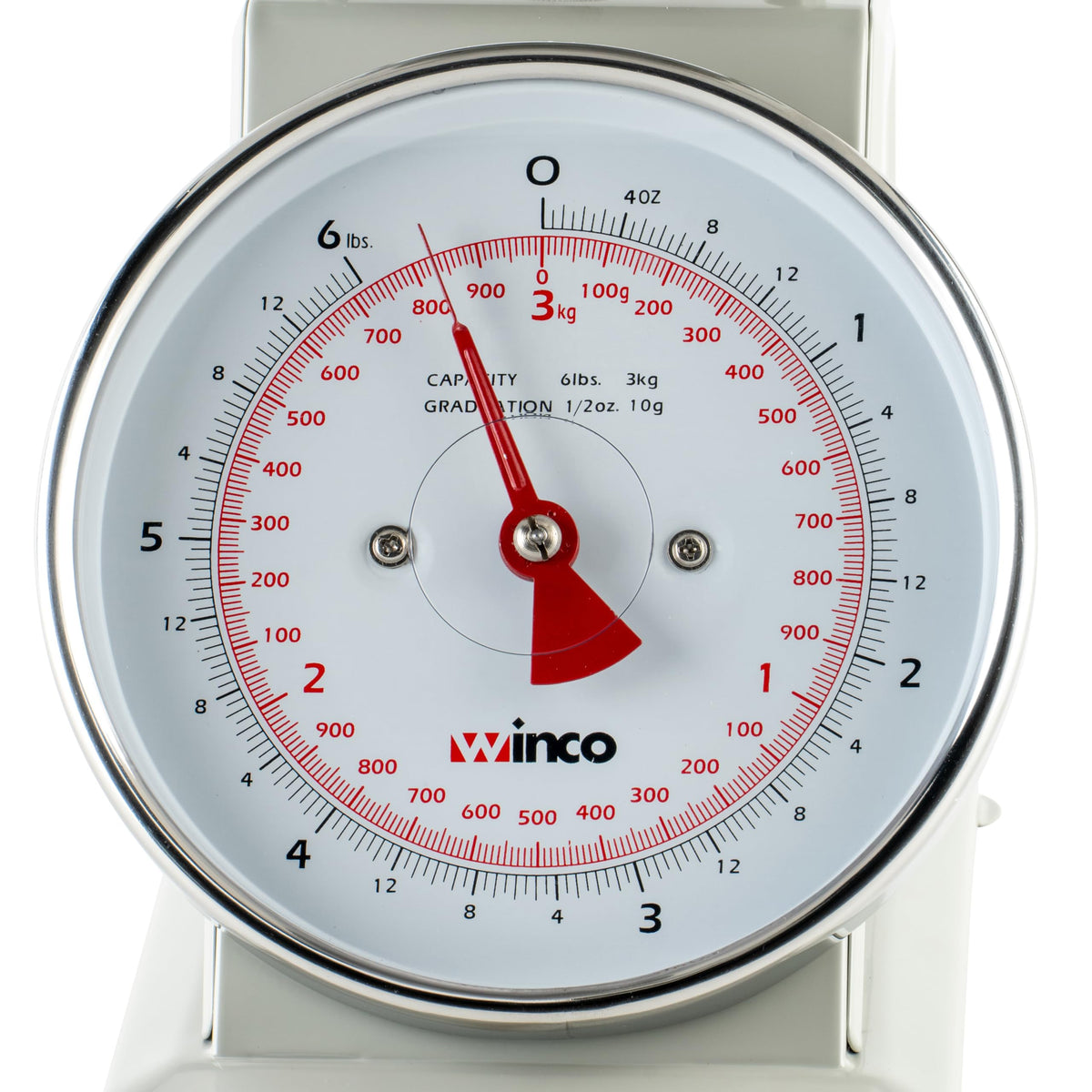 Winco 6 Pound / 6.5" / White, Steel Mechanical Scales