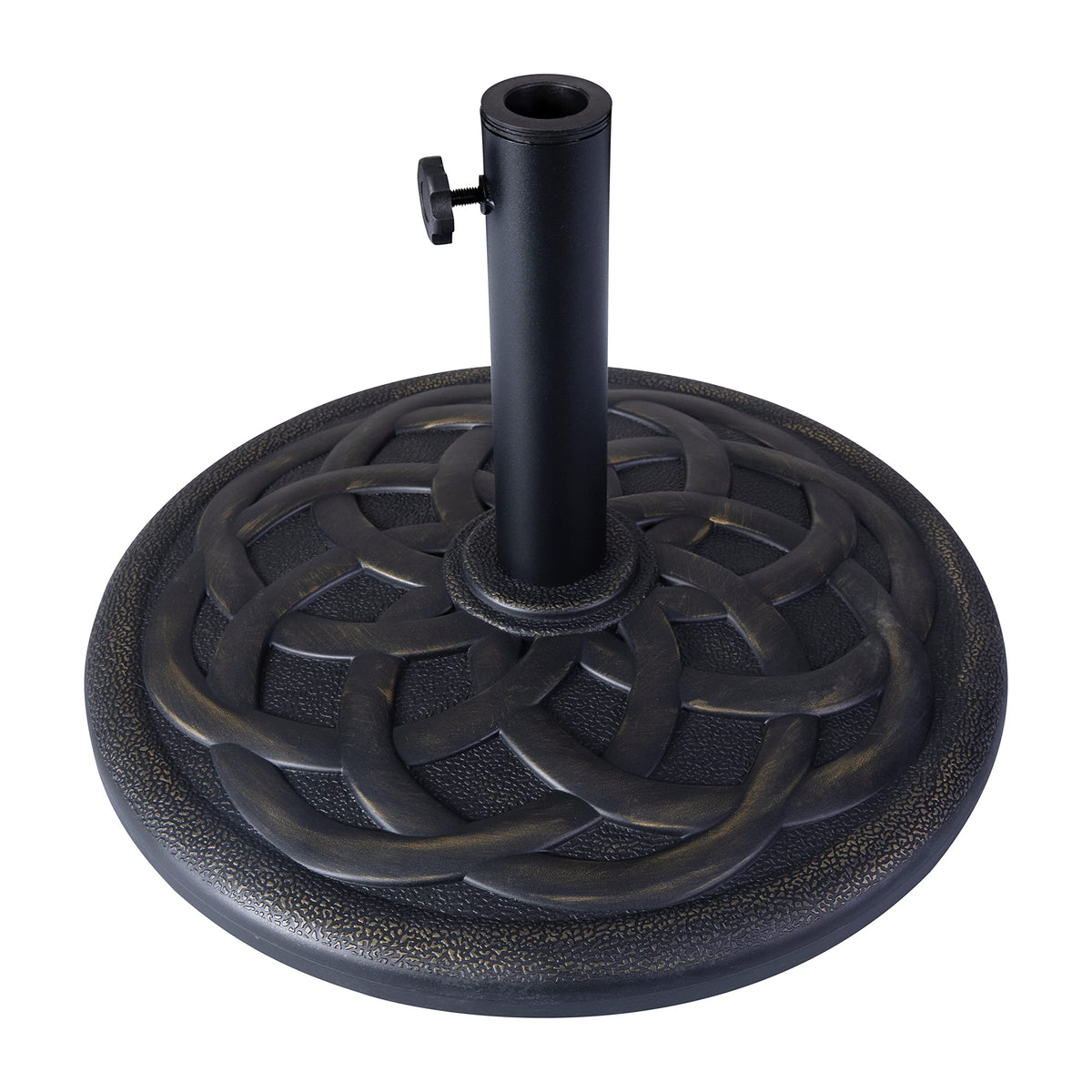 Kona Universal Cement Umbrella Base by Flash Furniture – 19.25", Steel, Plastic, Cement, Bronze, Model GM-UB19-BRNZ-GG