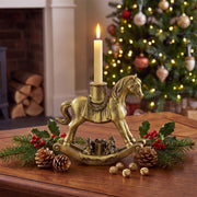 Meanplan Rocking Horse Candle Holder, 7.2 Inch, Antique Gold