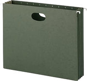 SMEAD 100% Recycled Hanging Pocket with Full-Height Gusset, 3-1/2" Expansion, Letter Size, Standard Green, 50 per Box (64226)